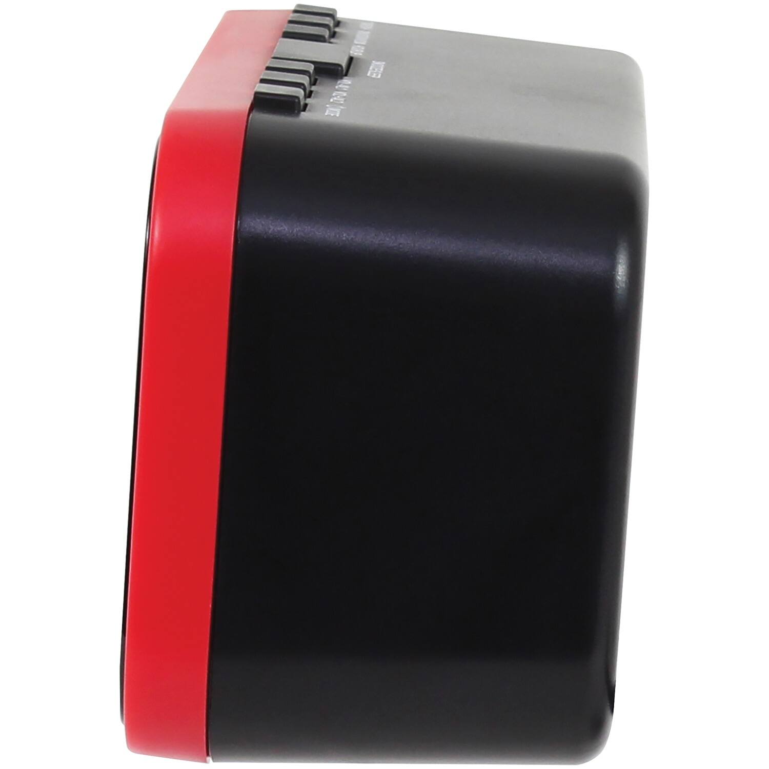 Left. Jensen - AM/FM/NOAA Weather Band Clock Radio with Weather Alert - Black.