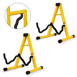 5 CORE - 5Core Guitar Stand A Frame w Foam Arms for Acoustic Electric - Yellow
