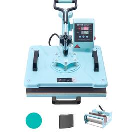 VEVOR - Heat Press Machine, 12 x 15 inch, 5 in 1 Heat Transfer Machine with 30 oz Tumbler Press,360° Swing Away T-Shirt Pressing - Green
