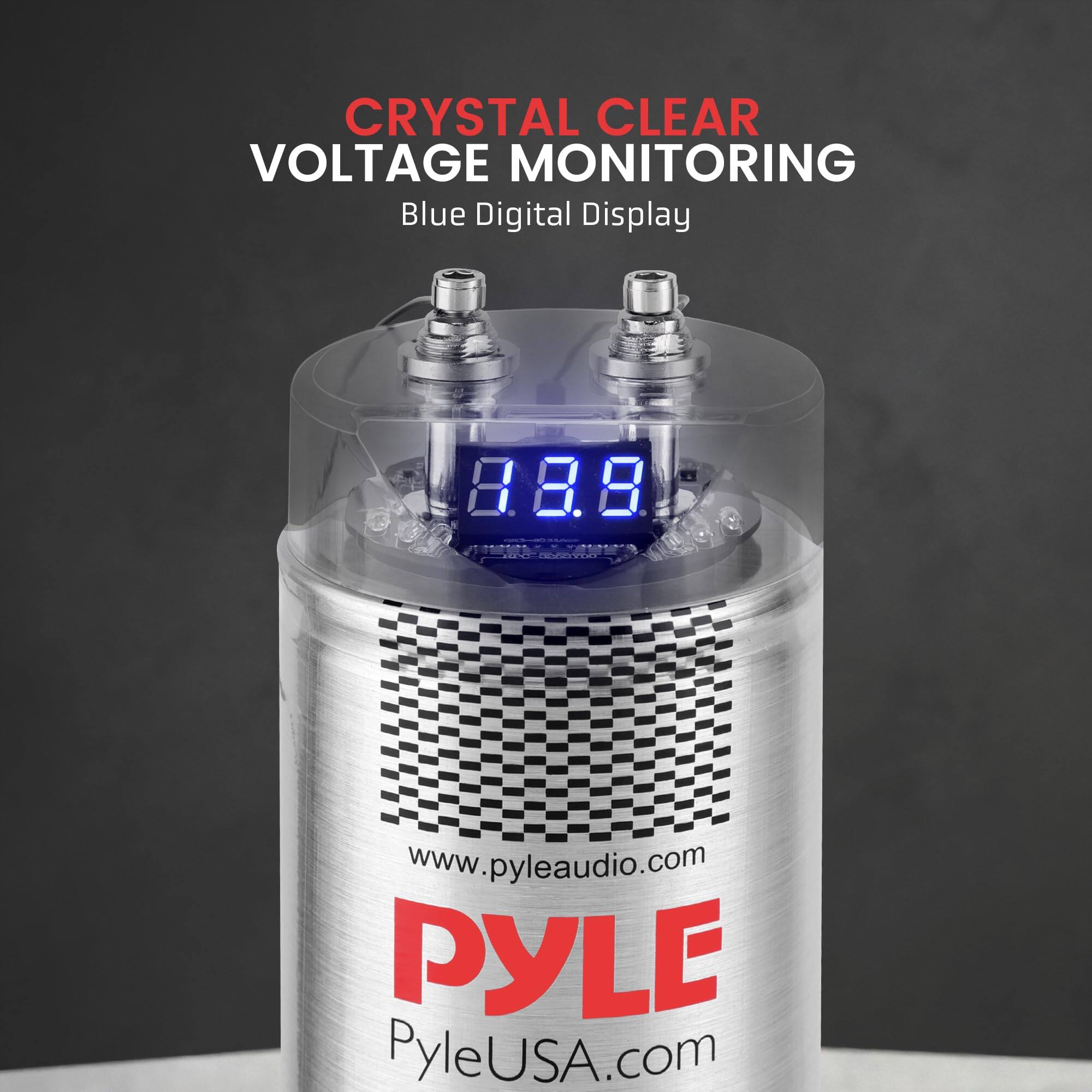 CRYSTAL CLEAR VOLTAGE MONITORING  
Blue Digital Display  

8.8.8  

www.pyleaudio.com  
PYLE  
PyleUSA.com