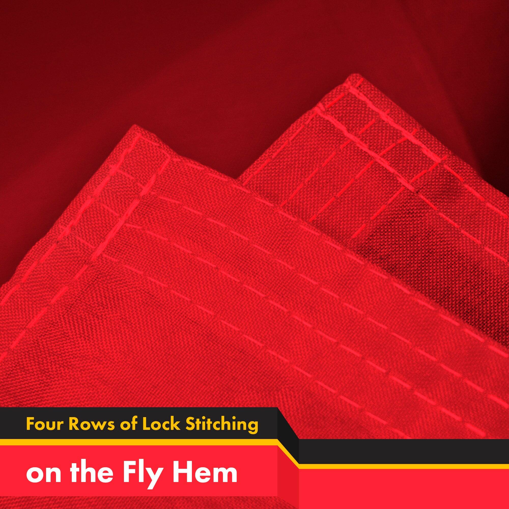 Four Rows of Lock Stitching on the Fly Hem