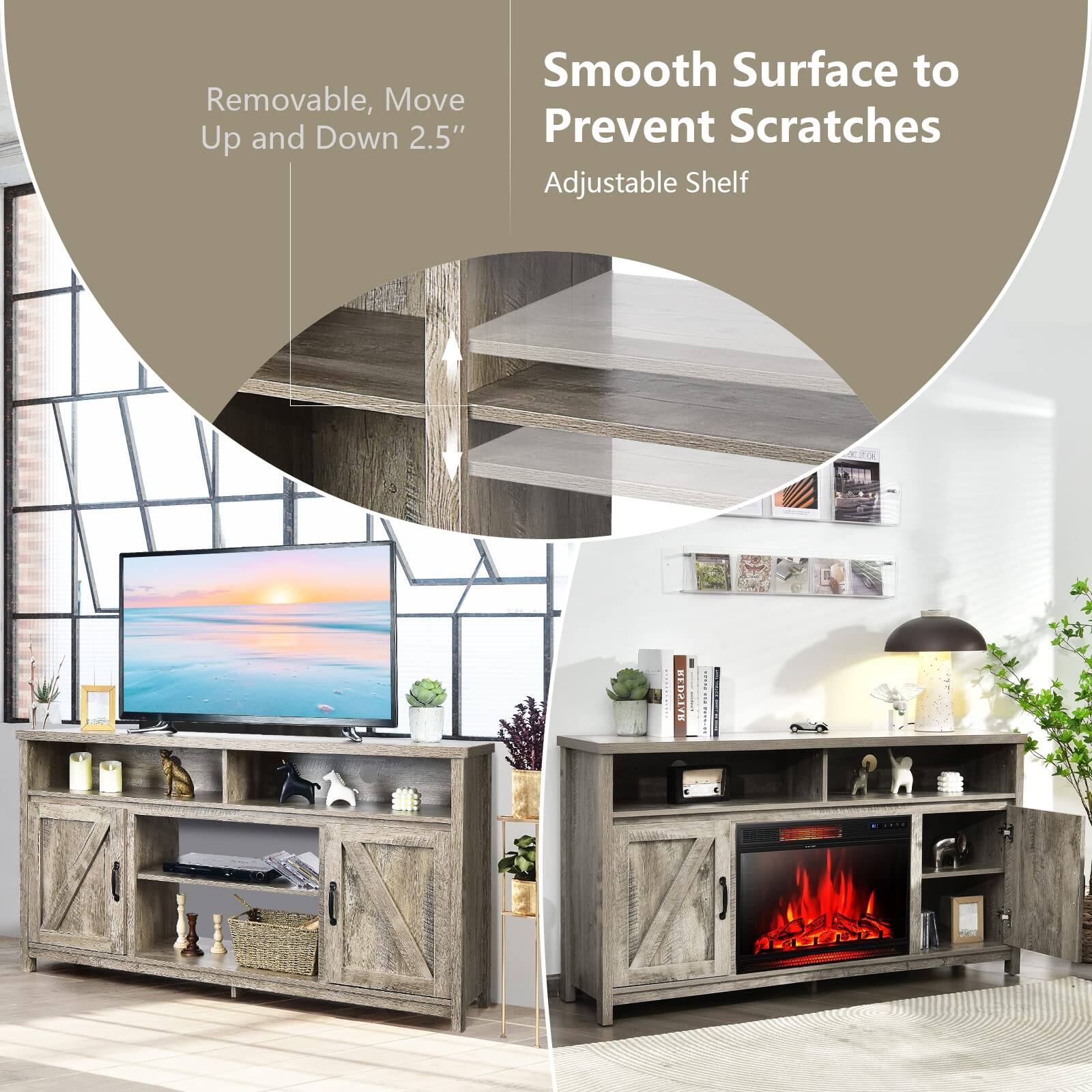 - Removable, Move Up and Down 2.5"
- Smooth Surface to Prevent Scratches
- Adjustable Shelf