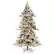 Front. Costway - 7 FT Flocked Christmas Tree Hinged Xmas Decoration with 420 LED Lights & 1057 Tips - Green/White.