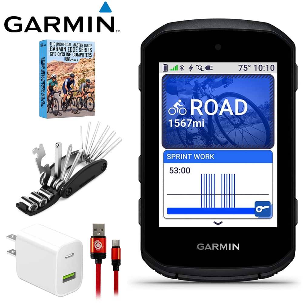 Garmin - Edge 550 Standard Edition, GPS Cycling Computer w/ Deco Gear Master Guide Bundle - Black