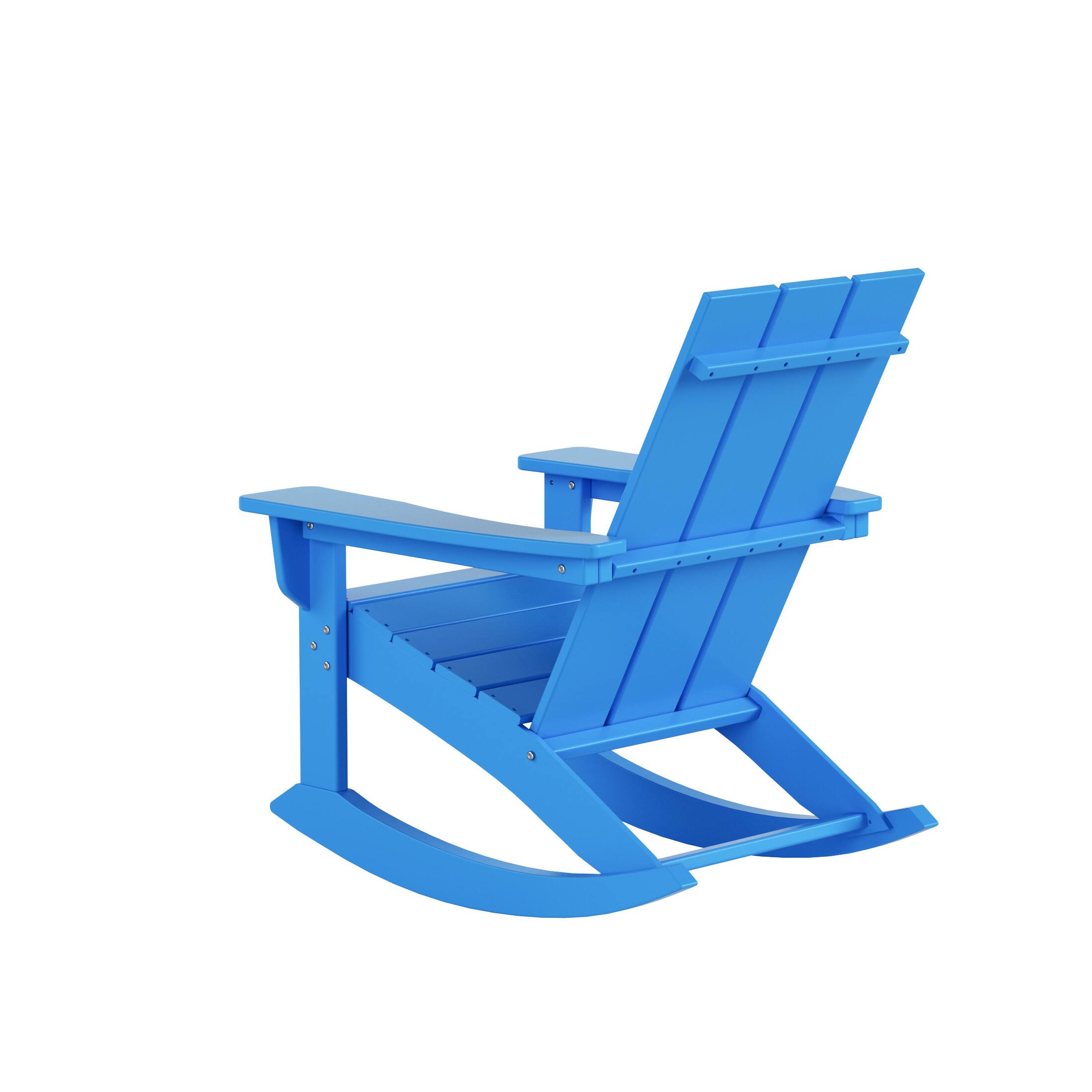 Alt View 3. WestinTrends - WestinTrends Ashore Outdoor Patio Modern Adirondack Rocking Chair - Pacific Blue.
