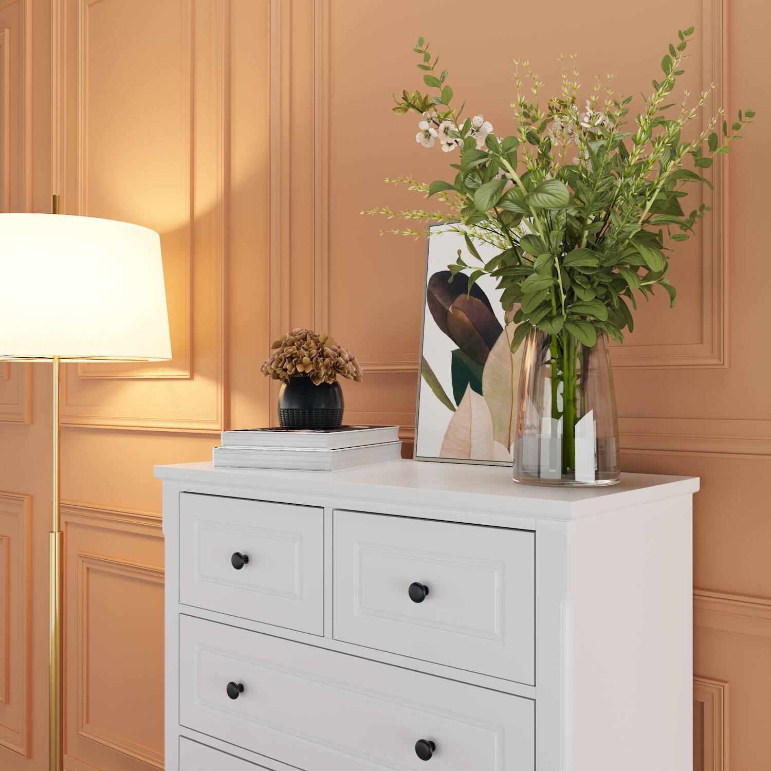 Alt View 5. FUFU&GAGA - FUFU&GAGA Vertical Dresser with Anti - Tip – Multi - Drawer Storage Solution - White.