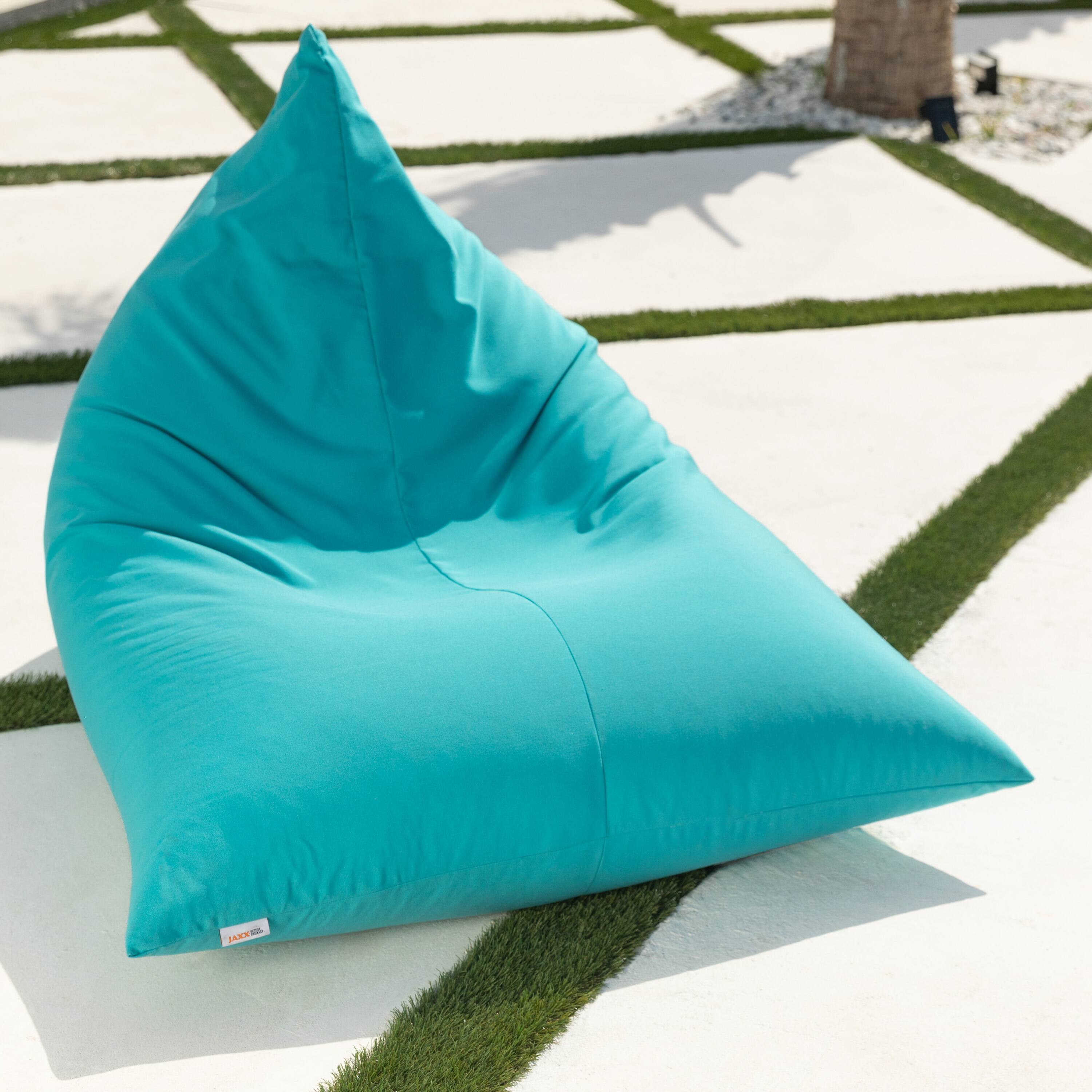 Left. Jaxx - Jaxx Twist Outdoor Bean Bag Chair, Light Blue - Light Blue.
