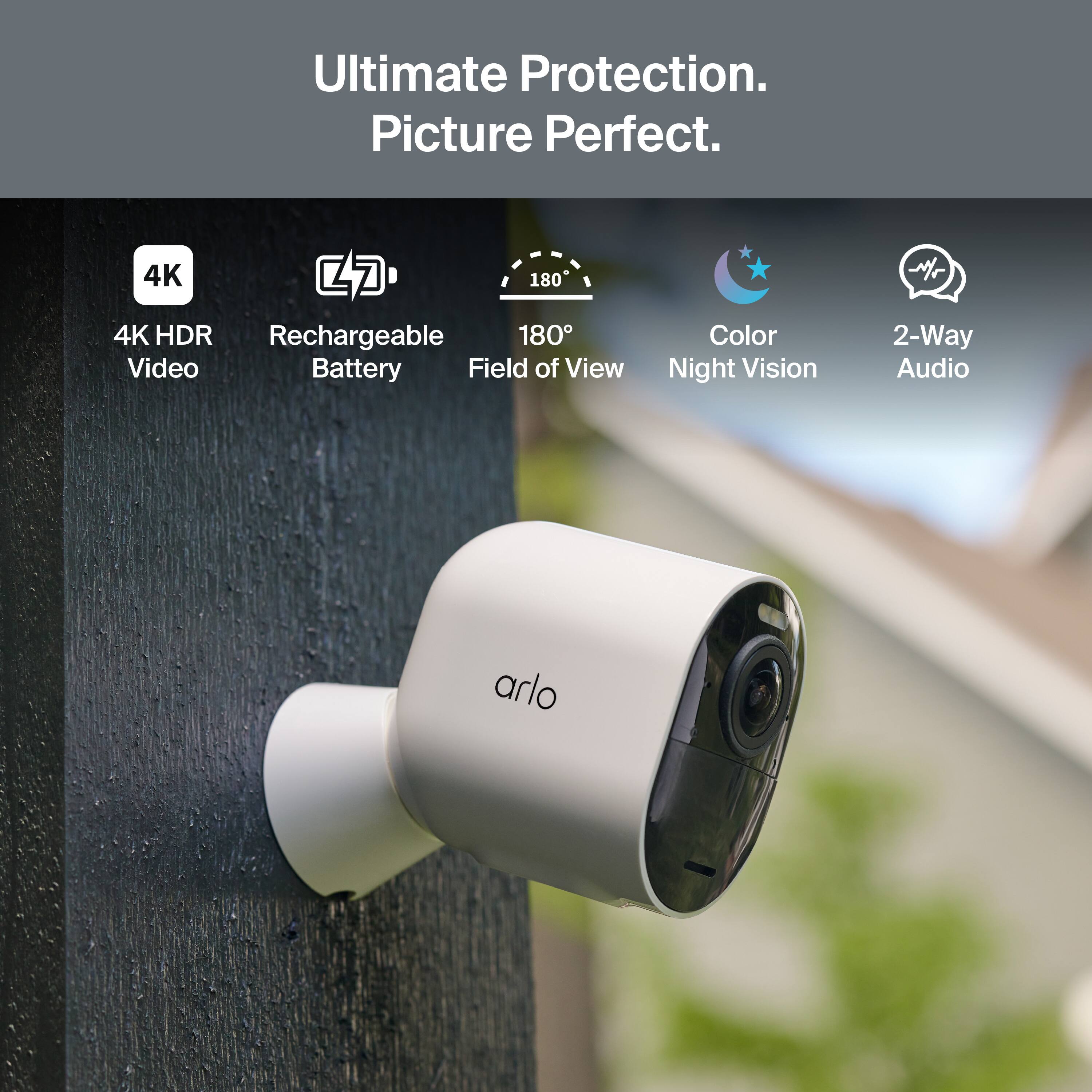Ultimate Protection. Picture Perfect. 4K HDR Video. Rechargeable Battery. 180° Field of View. Color Night Vision. 2-Way Audio.