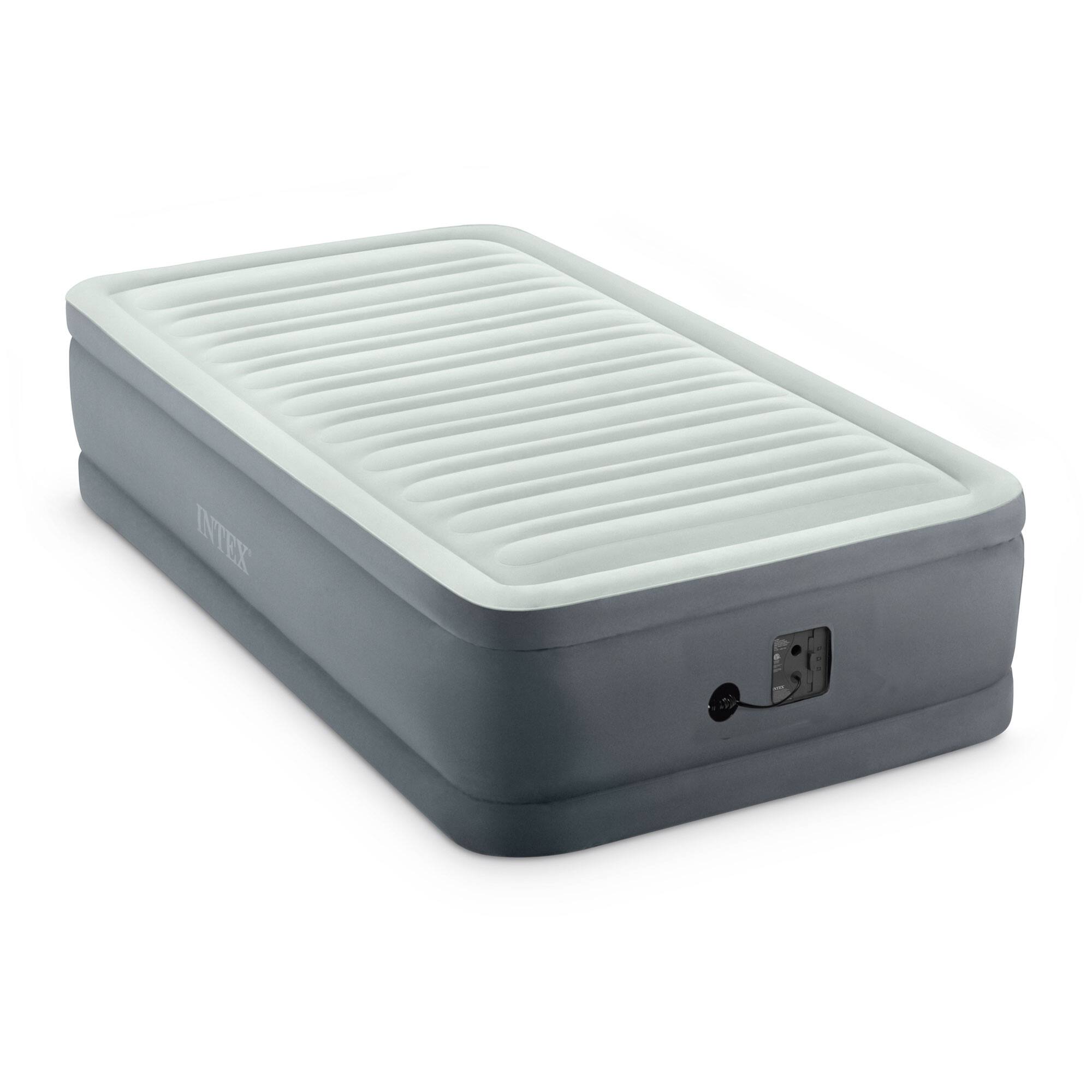 Alt View 10. Intex - Intex PremAire I Fiber-Tech Elevated Air Mattress Bed with Built-In Pump, Twin - Gray.