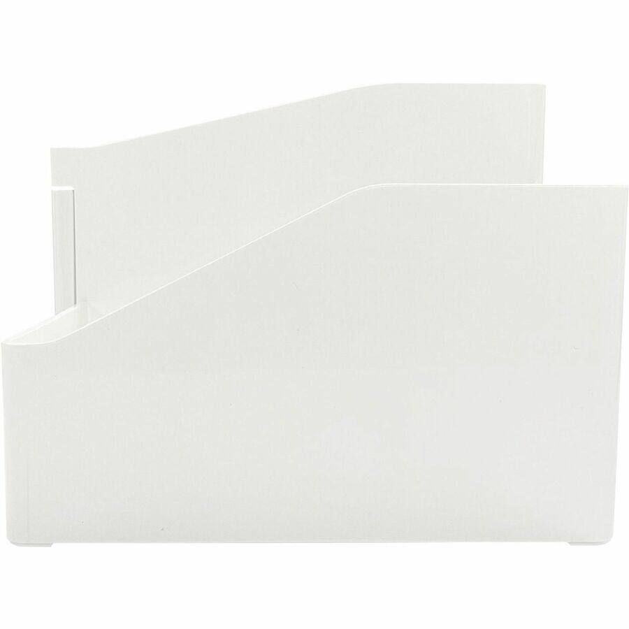 Left. Business Source - Business Source Multi Grid Desktop Organizer 7 Compartment 2 Drawer 5.70 x 10.70 x 7.60 Desktop Storage Drawer White - White.