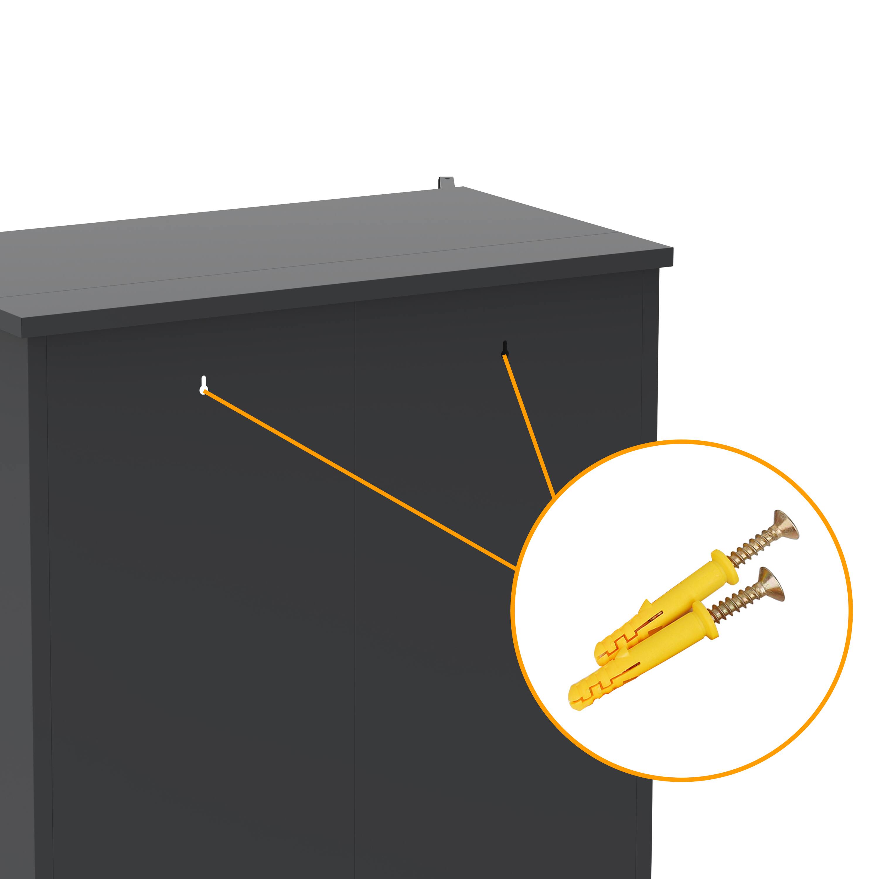 Alt View 6. Aukfa - 73" Tall Metal Tool Storage Cabinet - Ample Storage for Garage, Warehouse, Office, Utility Room - Slate.