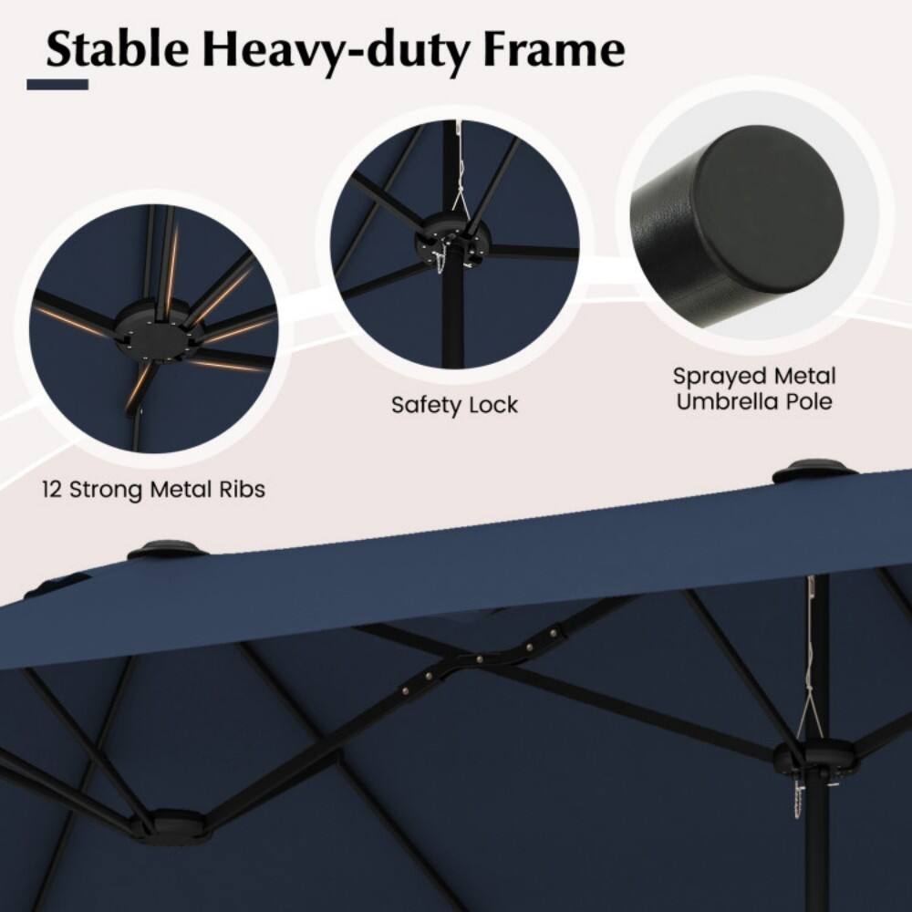 Stable Heavy-duty Frame

- Safety Lock
- Sprayed Metal Umbrella Pole
- 12 Strong Metal Ribs