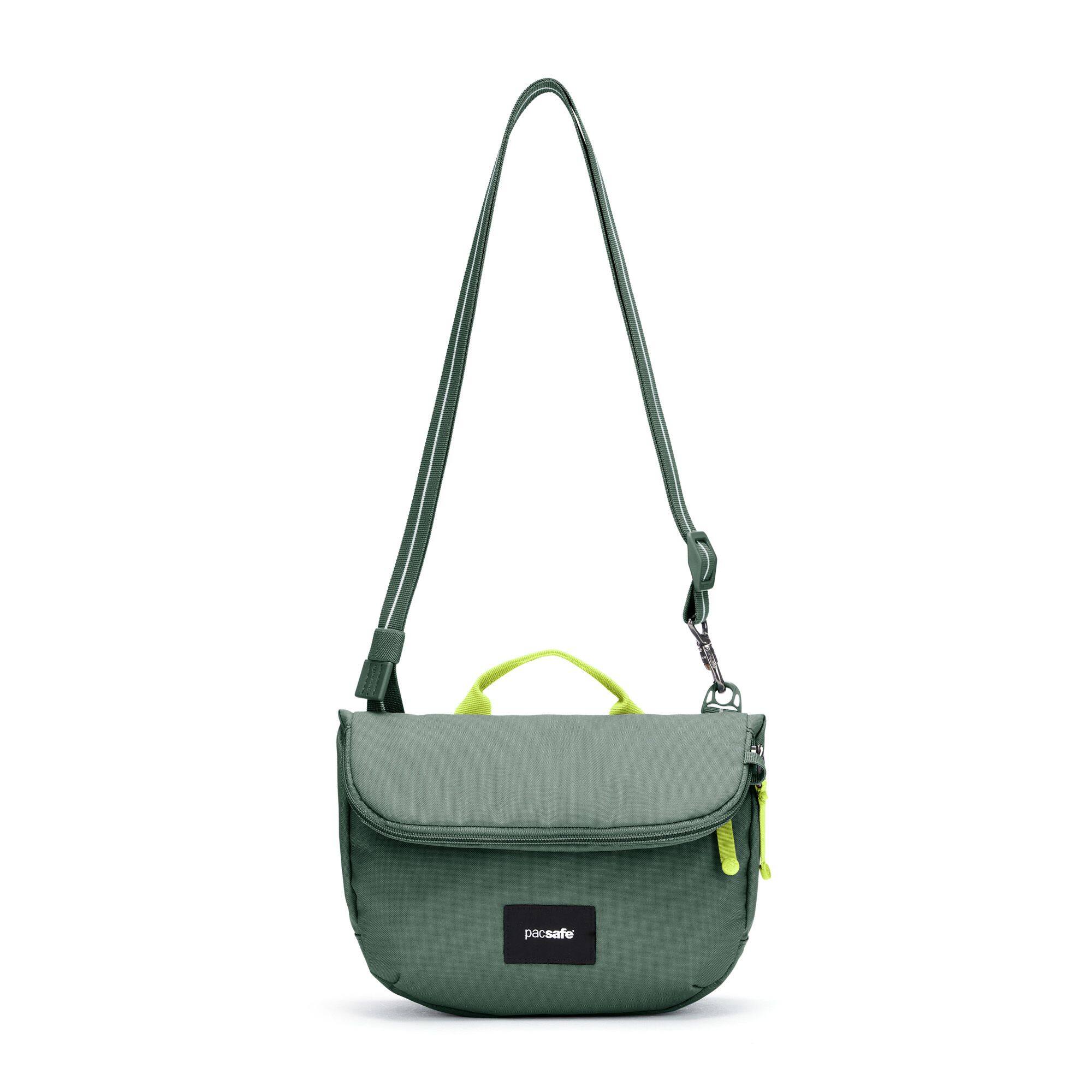 Left. Pacsafe - GO Saddle Crossbody - Spruce Green.