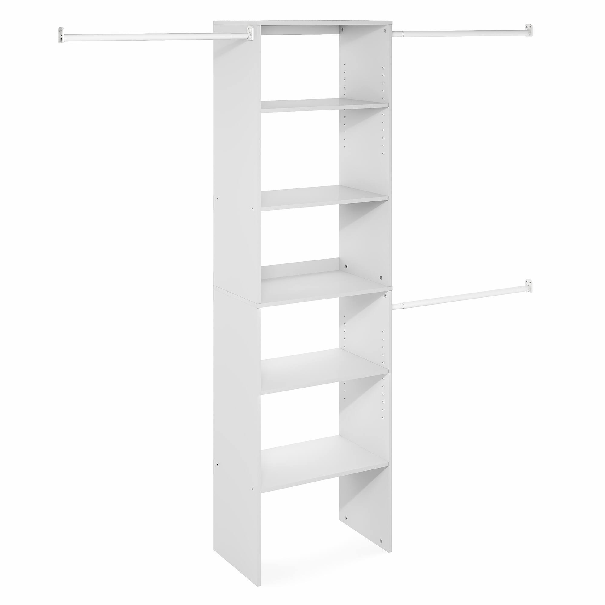 Alt View 4. Furinno - FANO Closet Organizers and Storage, 5-Tier Closet Storage Organizer with Adjustable Shelves, 14.8 x 23.6 x 82.1 - White.