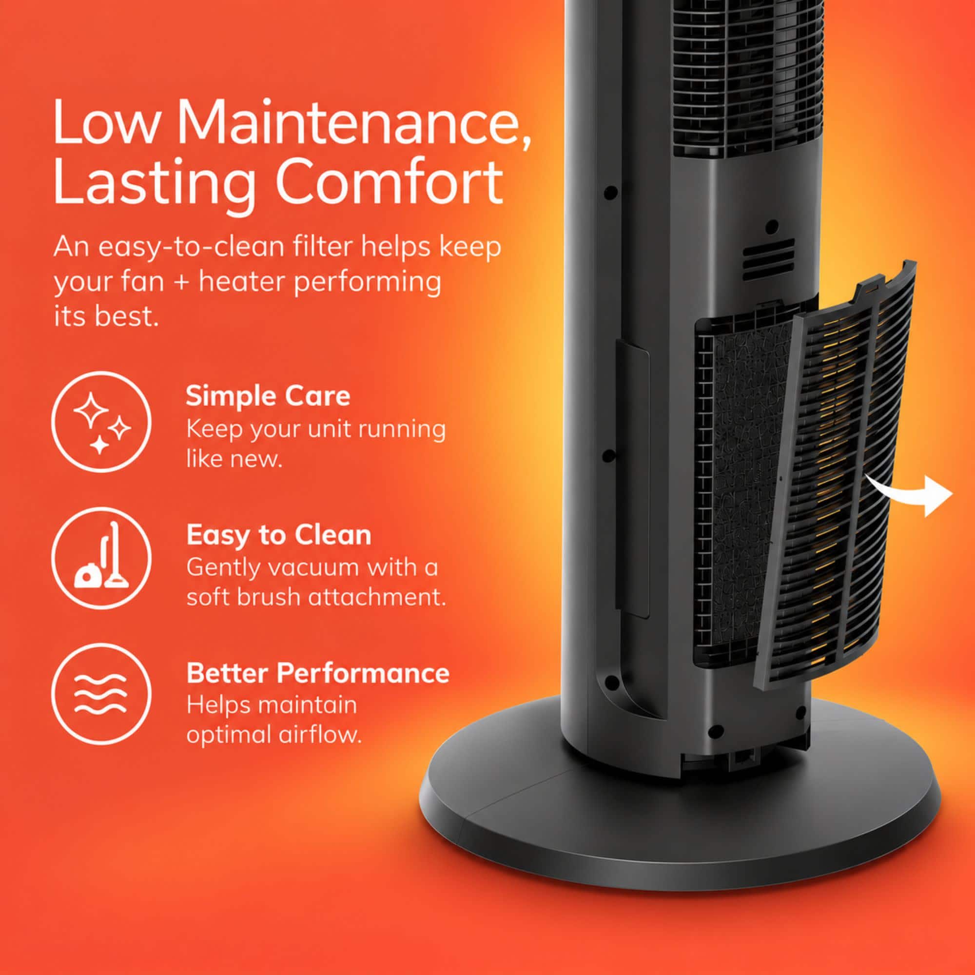Lasko 42” Oscillating Tower Fan & Ceramic Space Heater for Large