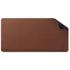 Front. Staples TECH - Staples TECH Anti-Slip Faux Leather Desk Pad, 31.5" x 15.7", Brown (ST62544) - Brown.
