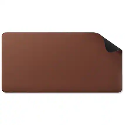 Front. Staples TECH - Staples TECH Anti-Slip Faux Leather Desk Pad, 31.5" x 15.7", Brown (ST62544) - Brown.