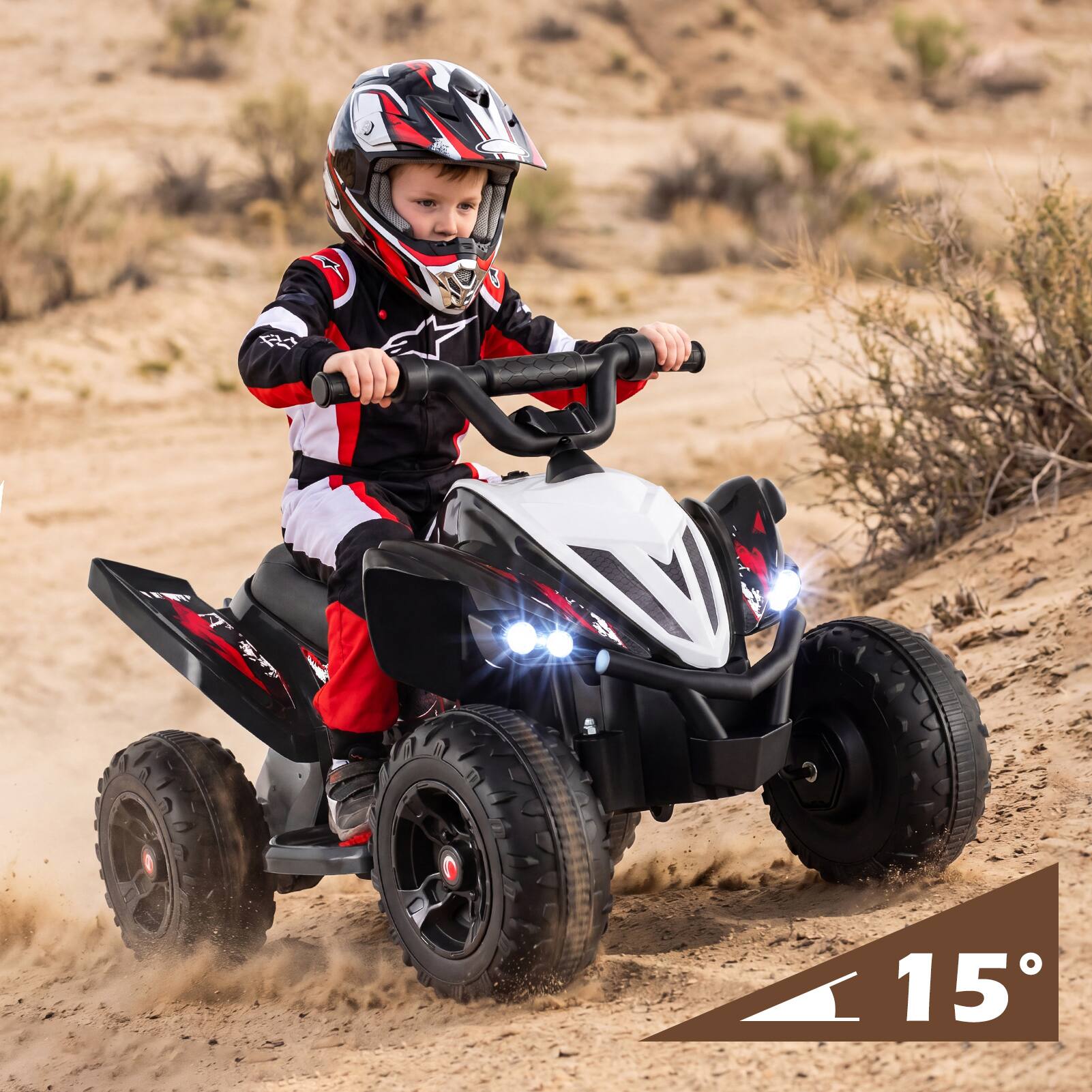 Alt View 1. Costway - Costway 12V Quad 4 Wheeler Ride on Toy with Music, Light, USB Port, Wireless Connection - Black.
