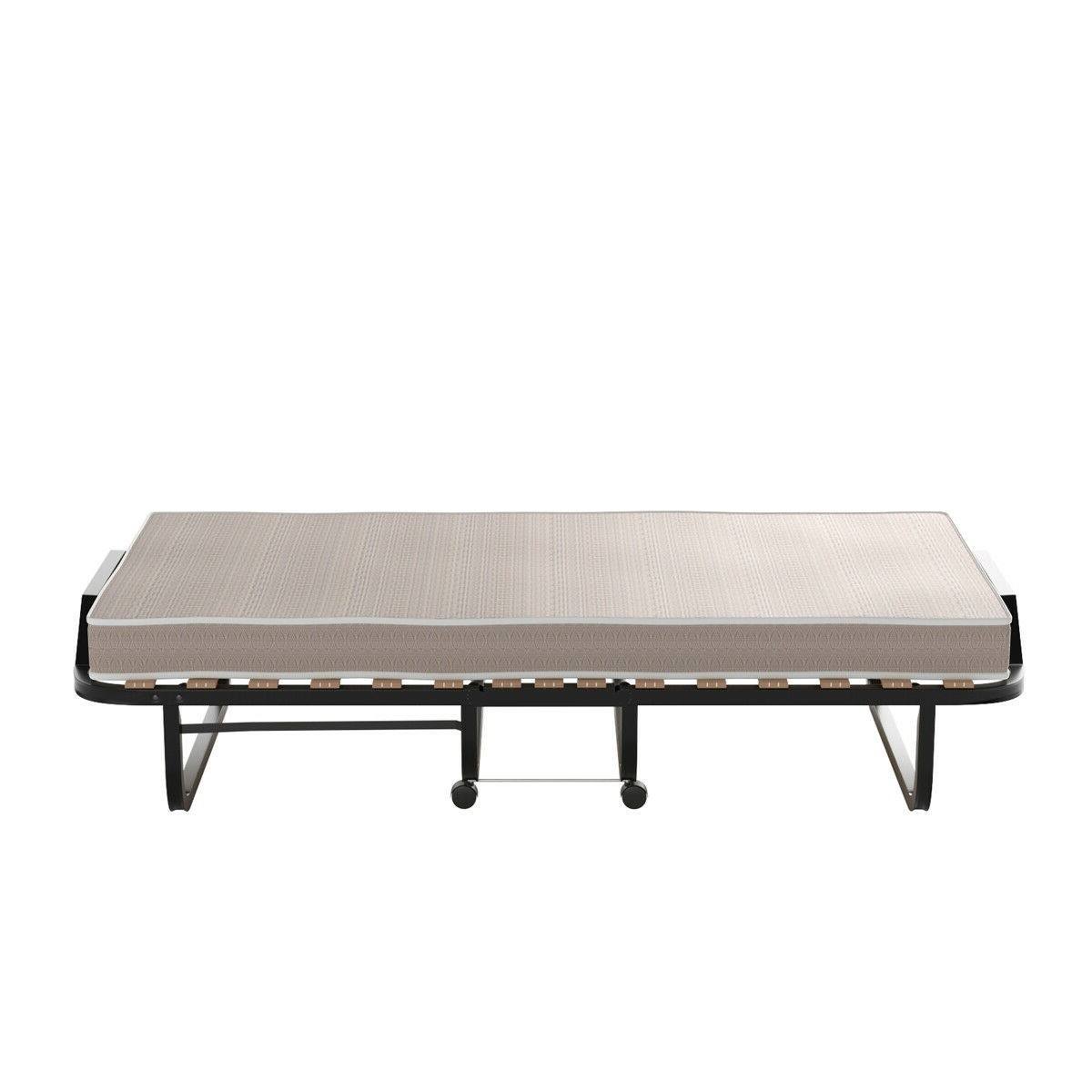Angle. Hivvago - Hivvago Rollaway Bed with Casters Wheels and Folding Memory Foam Mattress - Beige.