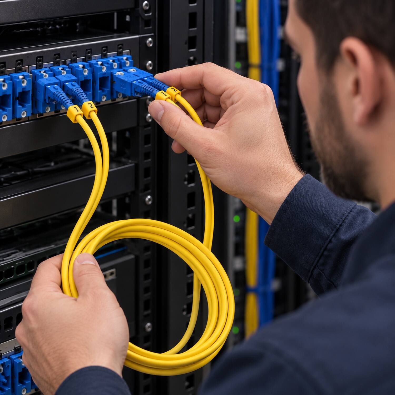 Back. Sanoxy - 3m SC/SC Duplex 9/125 Single Mode Fiber Optic Cable - Multi.