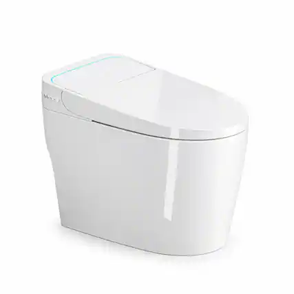 Front. RYHNUYNE - Unique One Piece Smart Bidet Toilet, Auto Open Close Seat Warm Water Dryer For Modern Bathroom In Clean White - White.