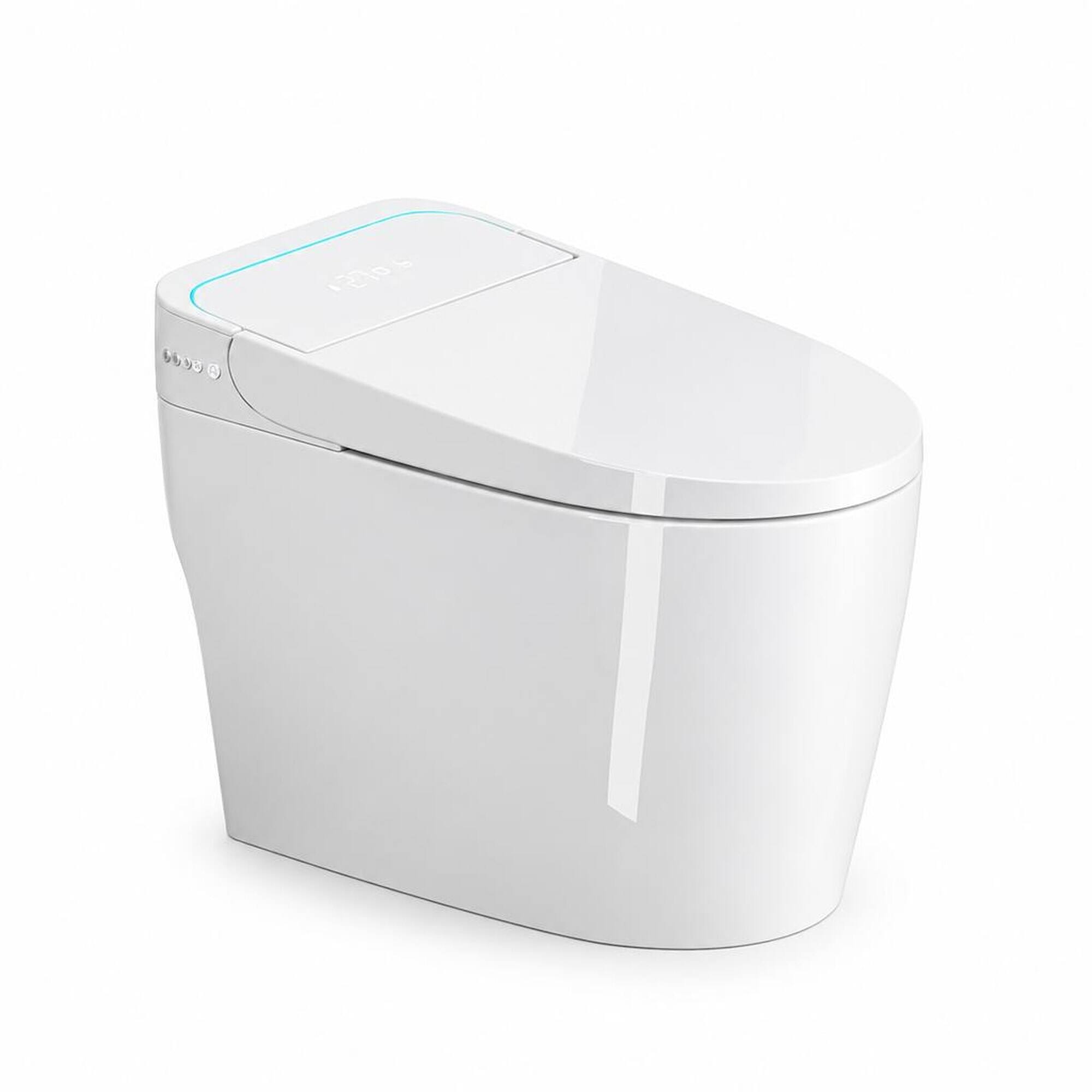 Front. RYHNUYNE - Unique One Piece Smart Bidet Toilet, Auto Open Close Seat Warm Water Dryer For Modern Bathroom In Clean White - White.