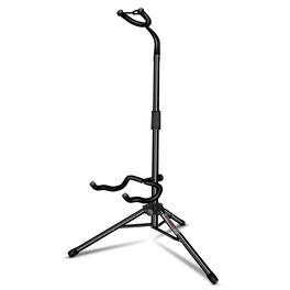 5 CORE - Guitar Stand Floor Adjustable Heavy Duty w Neck Holder for Acoustic Electric Classic Bass - Black
