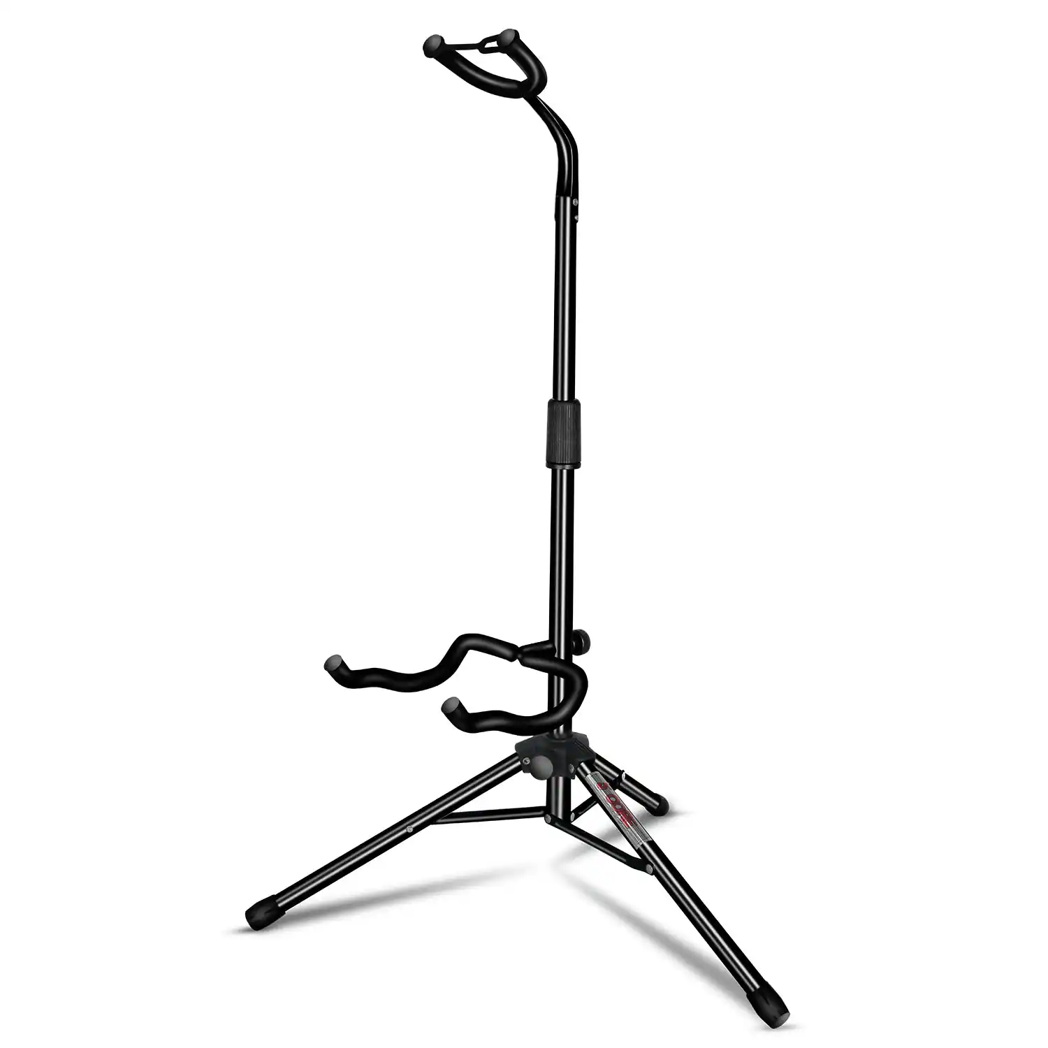 Front. 5 CORE - Guitar Stand Floor Adjustable Heavy Duty w Neck Holder for Acoustic Electric Classic Bass - Black.