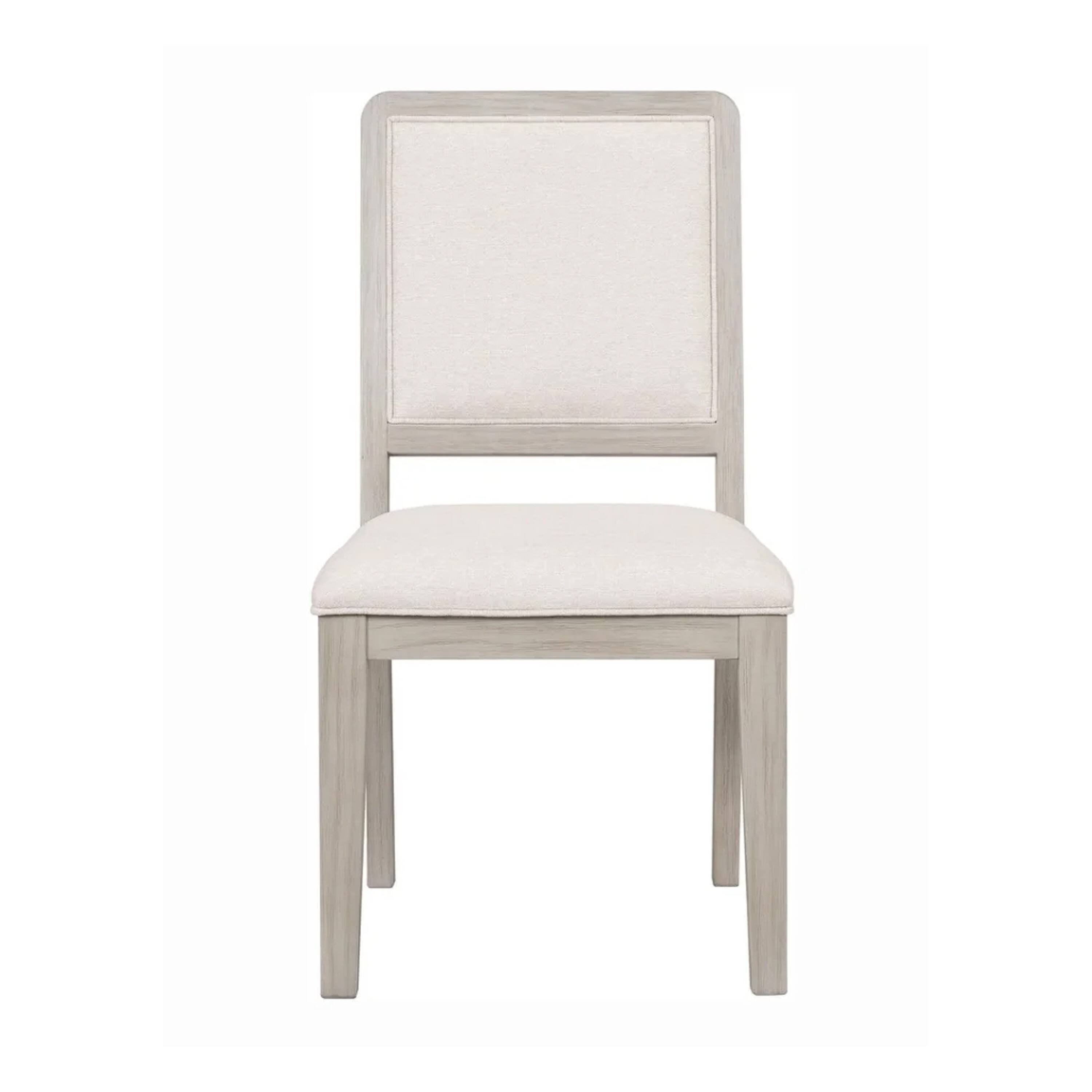 Alt View 1. Manhattan Lane - Giva Dining Side Chair Set of 2, Rattan Design, Natural Brown Wood - Natural Oak Brown, White.