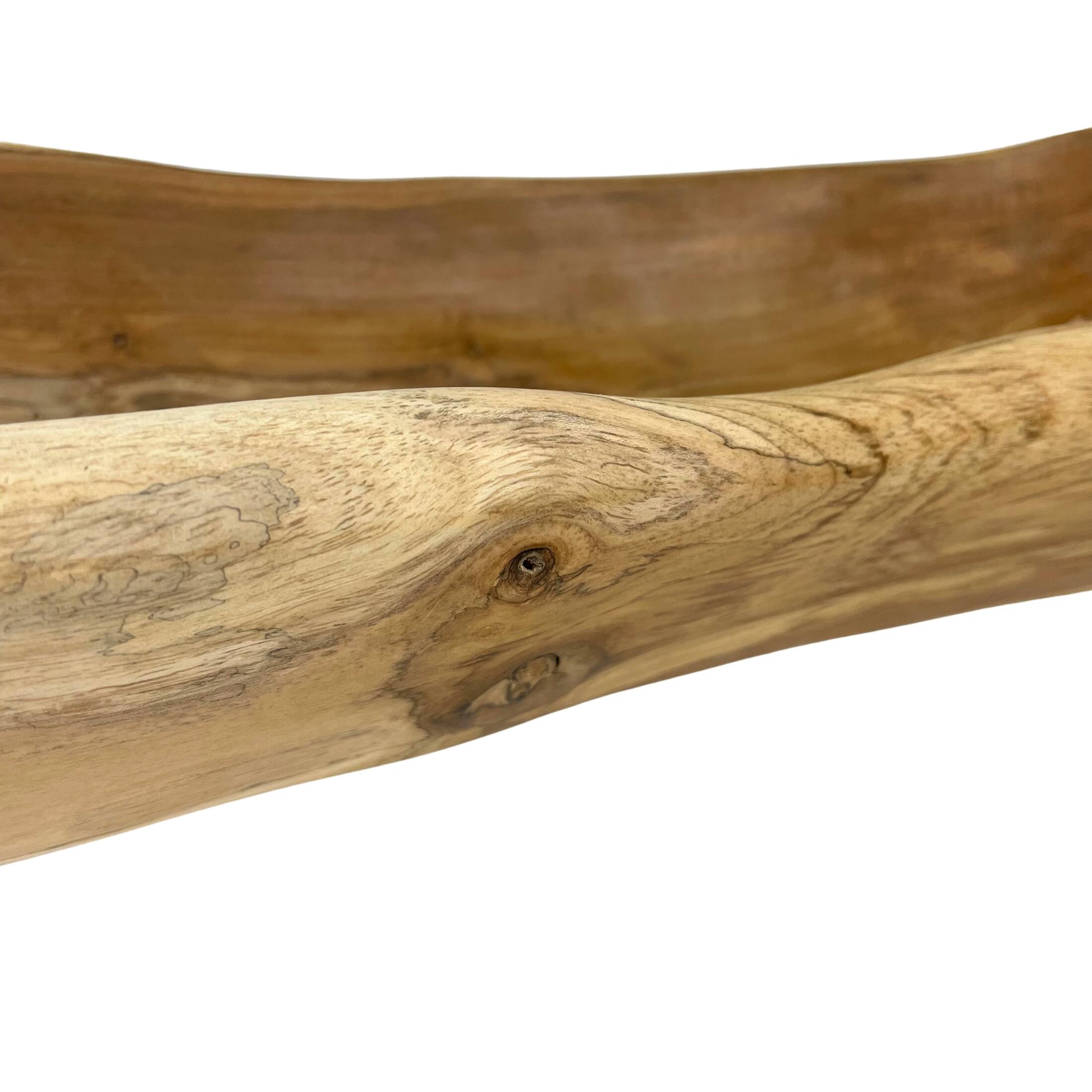 Alt View 8. Things2Die4 - Hand-Carved Wooden Bowl, 23"x6.5"x3.5", Light Brown Stained, Handmade Craft - Brown.