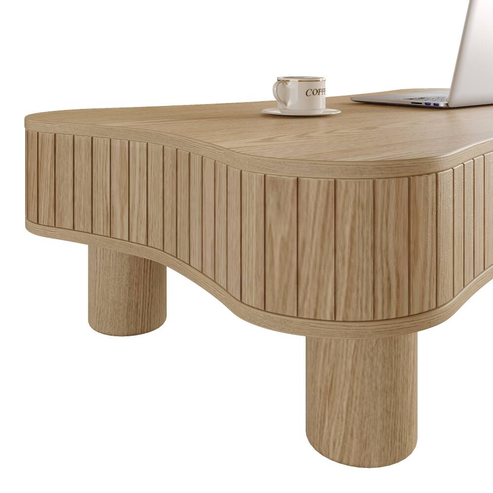 Alt View 10. Loheer - Loheer Lift Top Coffee Table with Hidden Storage, Natural Wood - Natural Wood.
