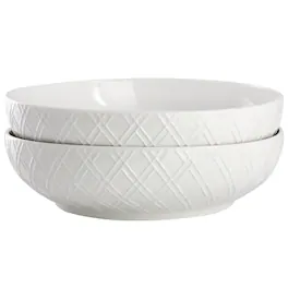 Gibson - Home Great Essentials 2 Piece Fine Ceramic 8.2in Dinner Bowl Set - White