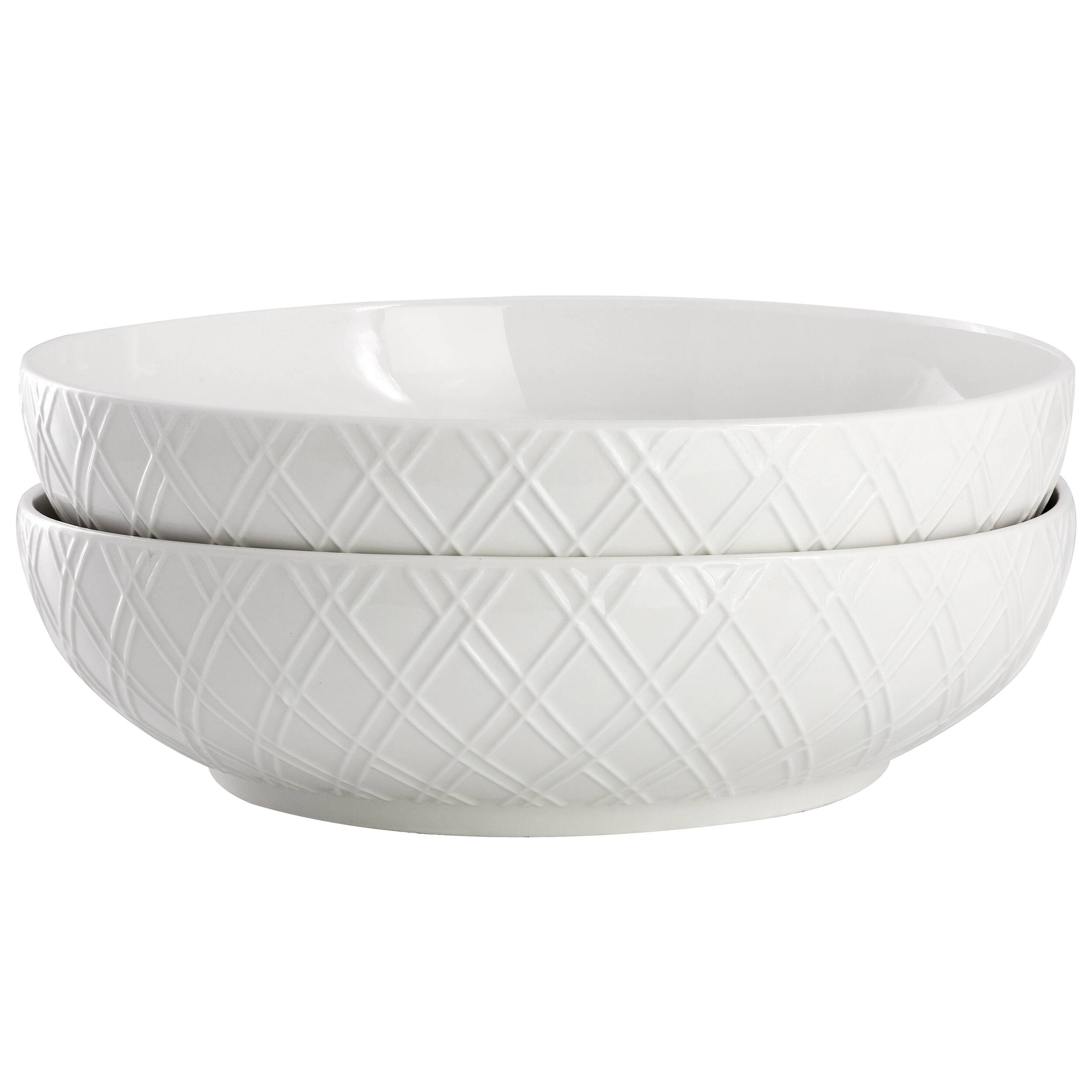 Front. Gibson - Gibson Home Great Essentials 2 Piece Fine Ceramic 8.2in Dinner Bowl Set in White - White.