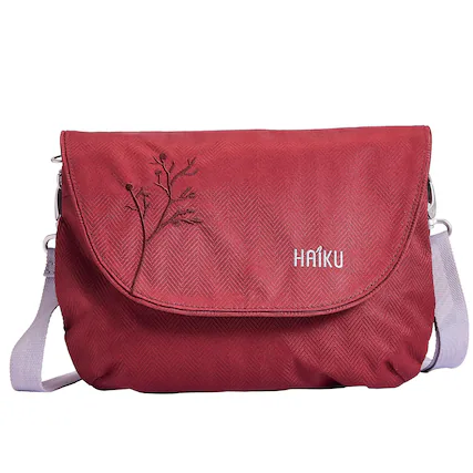 Front. Haiku - Haiku Bliss RFID Blocking Crossbody Saddle Bag - Rosewood.