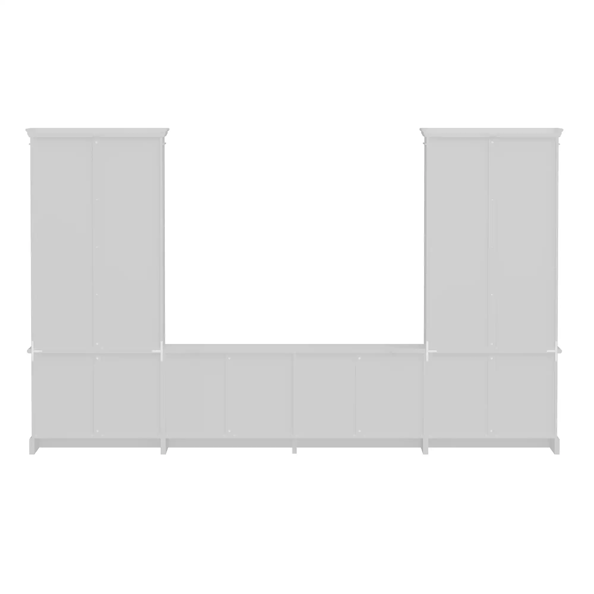 Back. Famapy - Famapy Large Glass - Door Display Cabinet Set for Living Room & Dining Area - White.