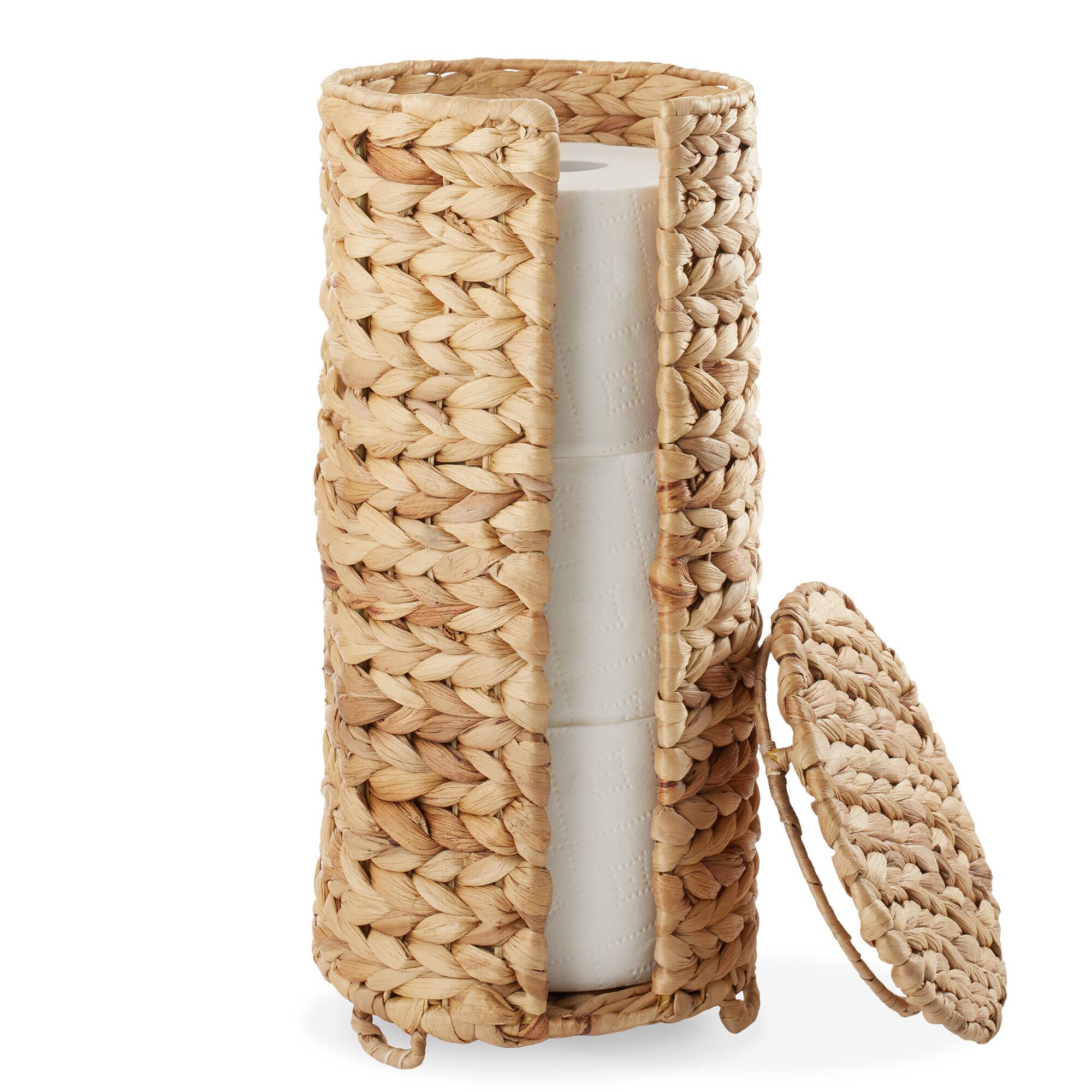 Alt View 5. Casafield - Toilet Paper Roll Holder Stand - Bathroom Tissue Storage - Natural.