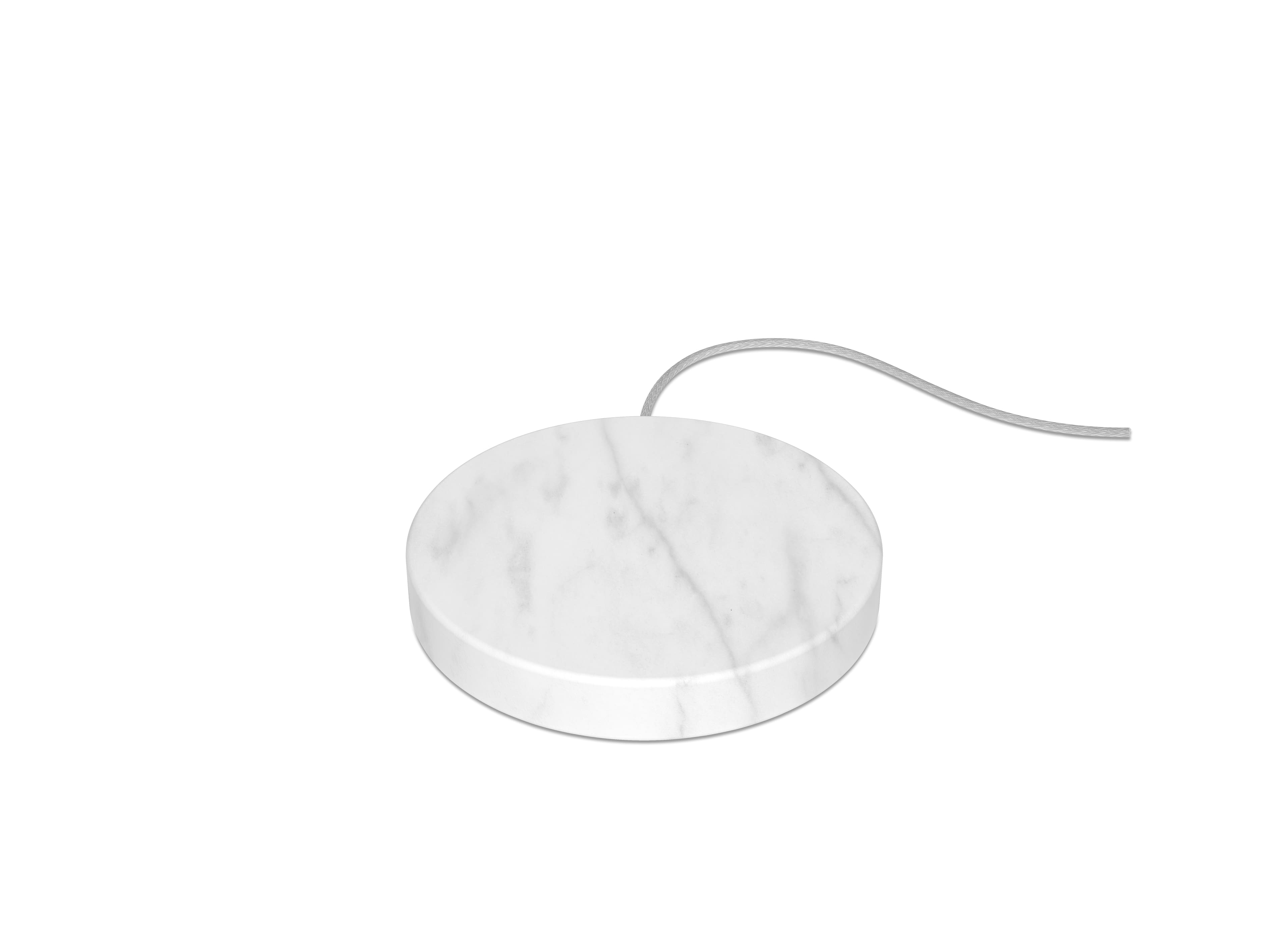 Front. Einova - Eggtronic Stone 10W Wireless Charging Pad for Qi-enabled Devices - White Marble.