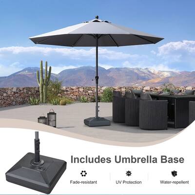 11 ft alum patio umbrella fade resistant Outsunny 11ft Cantilever with Base Offset Crank Brown W canopy Grand patio 11 FT 10-Year-Non-Fading