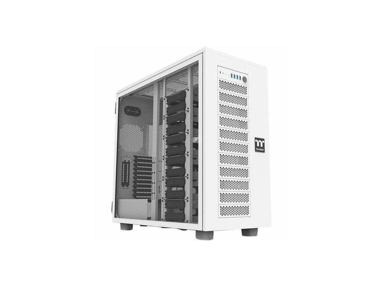 Alt View 6. Thermaltake - Thermaltake AX700 TG Snow Super Tower Chassis - Super Tower - Snow - Steel, SPCC, Tempered Glass - 20 x Bay - XL-ATX - Black.
