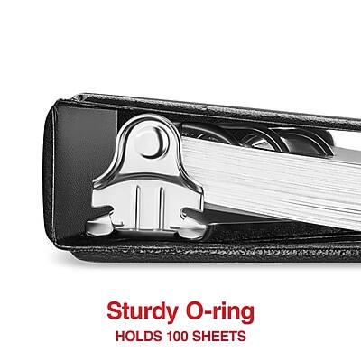 Sturdy O-ring  
HOLDS 100 SHEETS