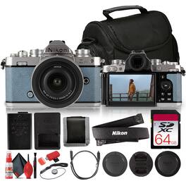 Nikon - Zfc Mirrorless Camera Chalk +16-50mm Lens DX 20.9MP 4K Bundle - Blue