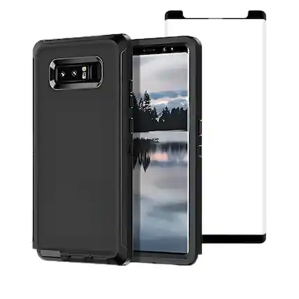 Front. Entronix - Entronix Galaxy Note 8 Bundle - Heavy Duty Case with Clear Screen Protector - Black.