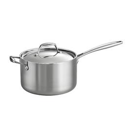Tramontina - Tri-Ply Clad Stainless Steel 4-Quart Sauce Pan with Lid, Induction-Ready - Silver