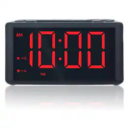 Dazzed Corner - Digital Alarm Clock Radio with AM/FM, Dual Alarms, Snooze & Dimmable LED - Black