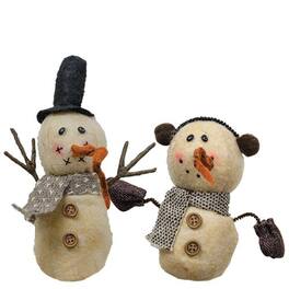 BreeBe - Snowman Plush Ornament Asst - White