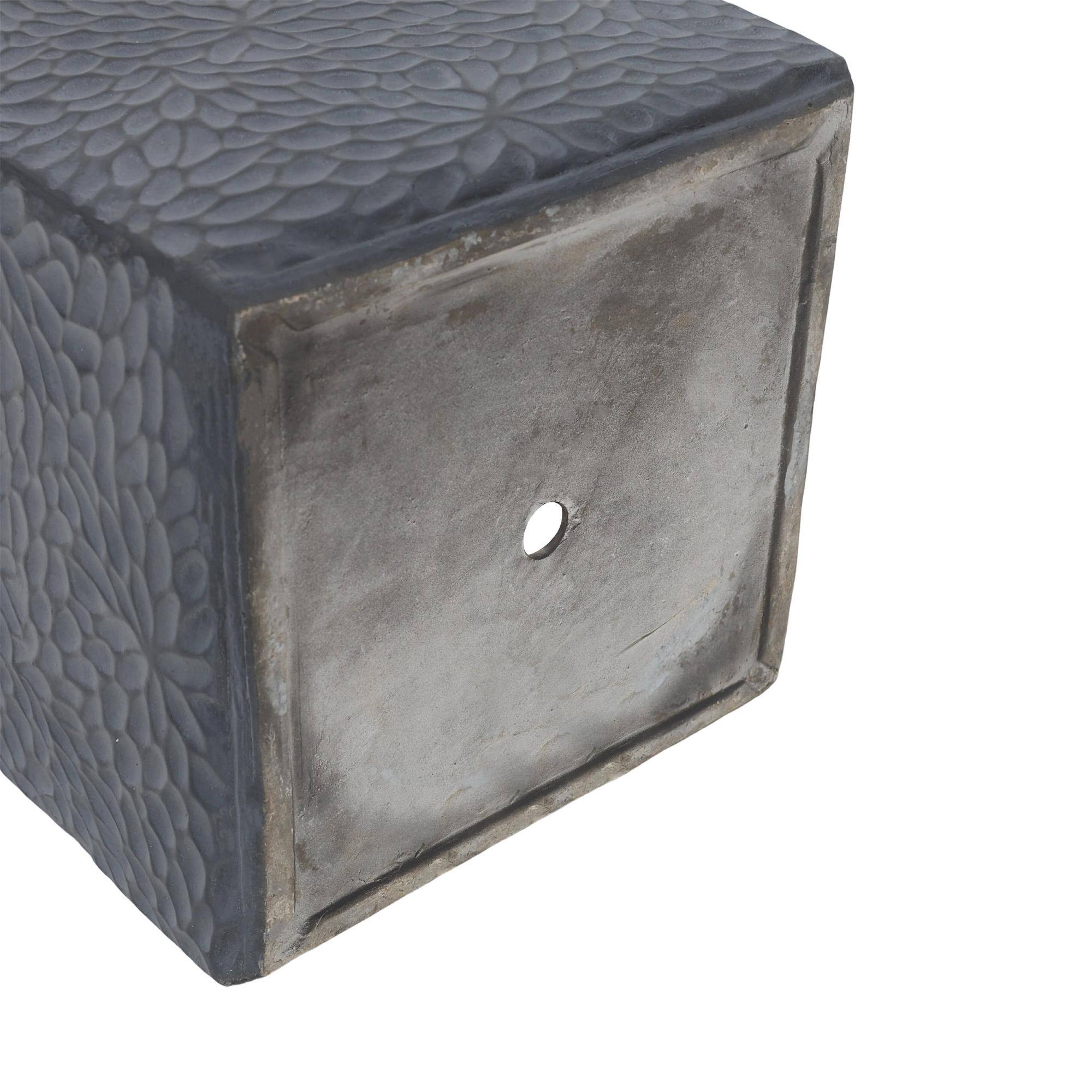 Alt View 7. Boyel Living - 4  Piece Magnesium Oxide Planter Set  Square Grey Flower Pots with Drainage Holes - Gray.