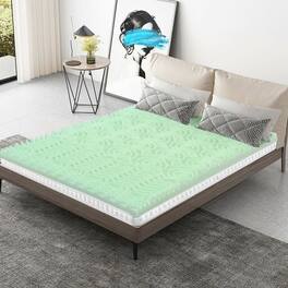 Hivvago - Queen size 3-inch Thick Ergonomic Breathable Air Foam Mattress Topper - Green