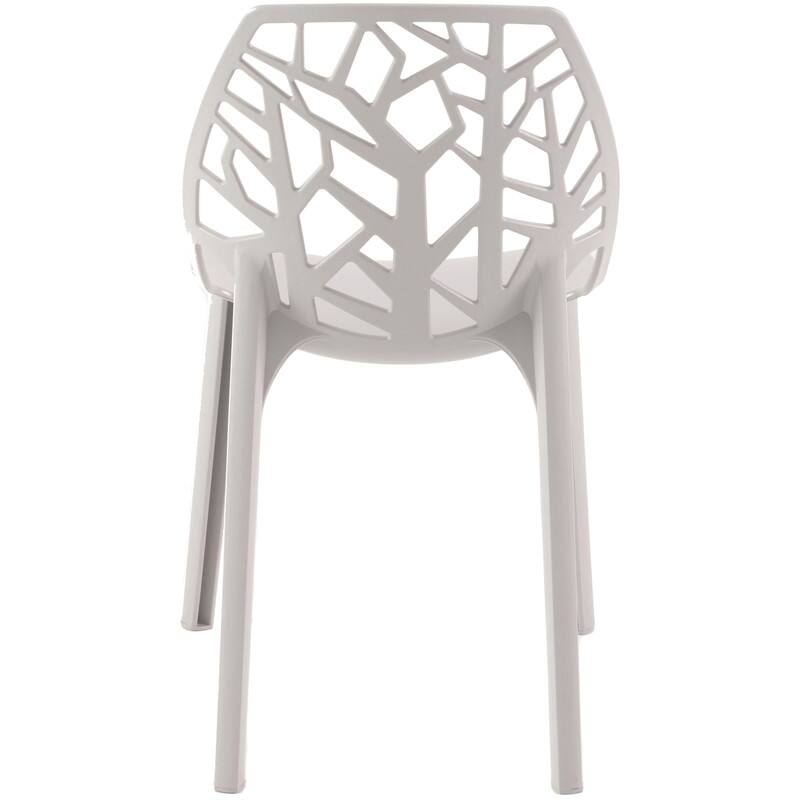 Alt View 1. LeisureMod - Cornelia Modern Stackable Accent Dining Chair with Cut Out Backrest Design for Dining Rooms or Patios - Solid Grey.