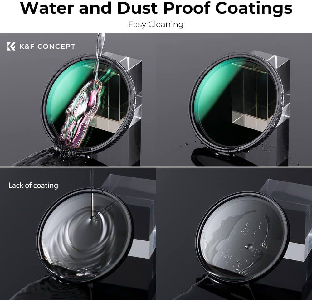 Water and Dust Proof Coatings  
Easy Cleaning  

K&F CONCEPT  

Lack of coating