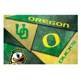 Indigo Falls - Oregon Ducks 16" x 24" Mosaic Poster - White